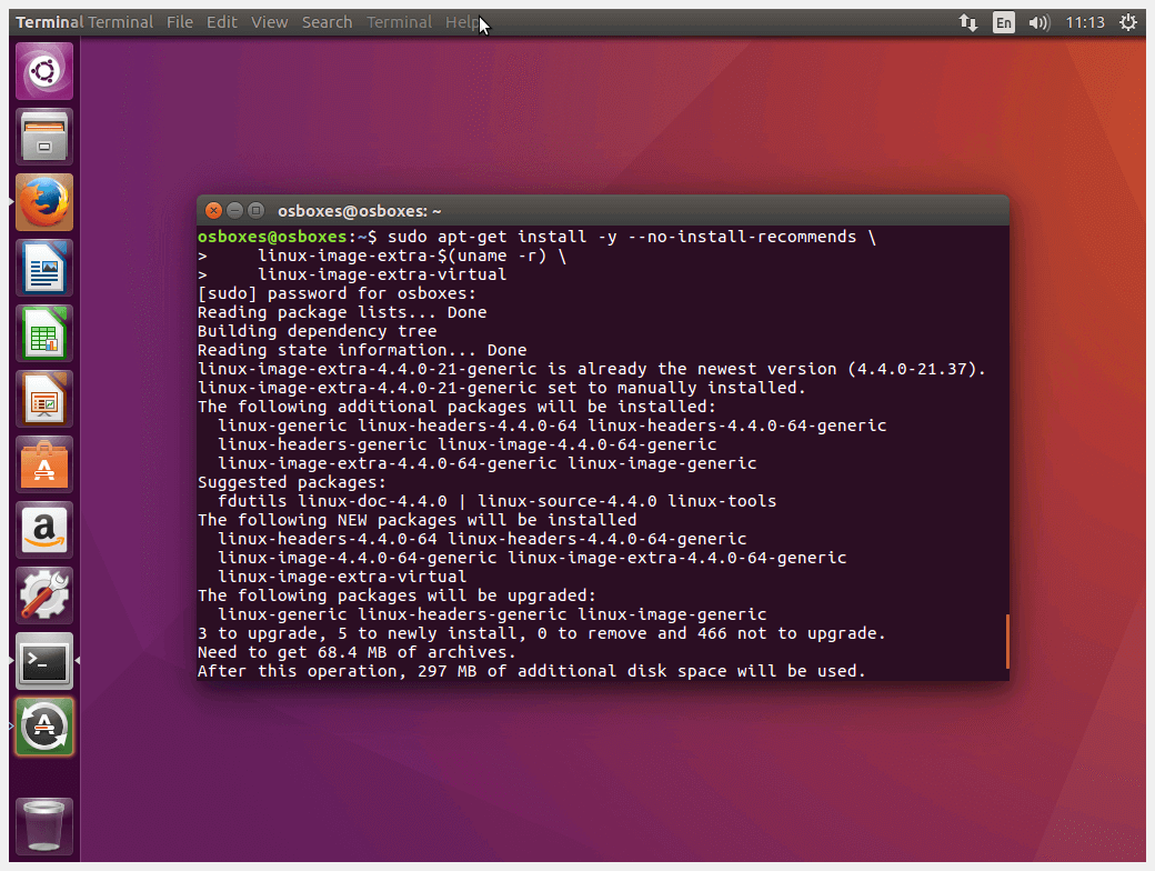 Instalación de paquetes en la terminal Ubuntu