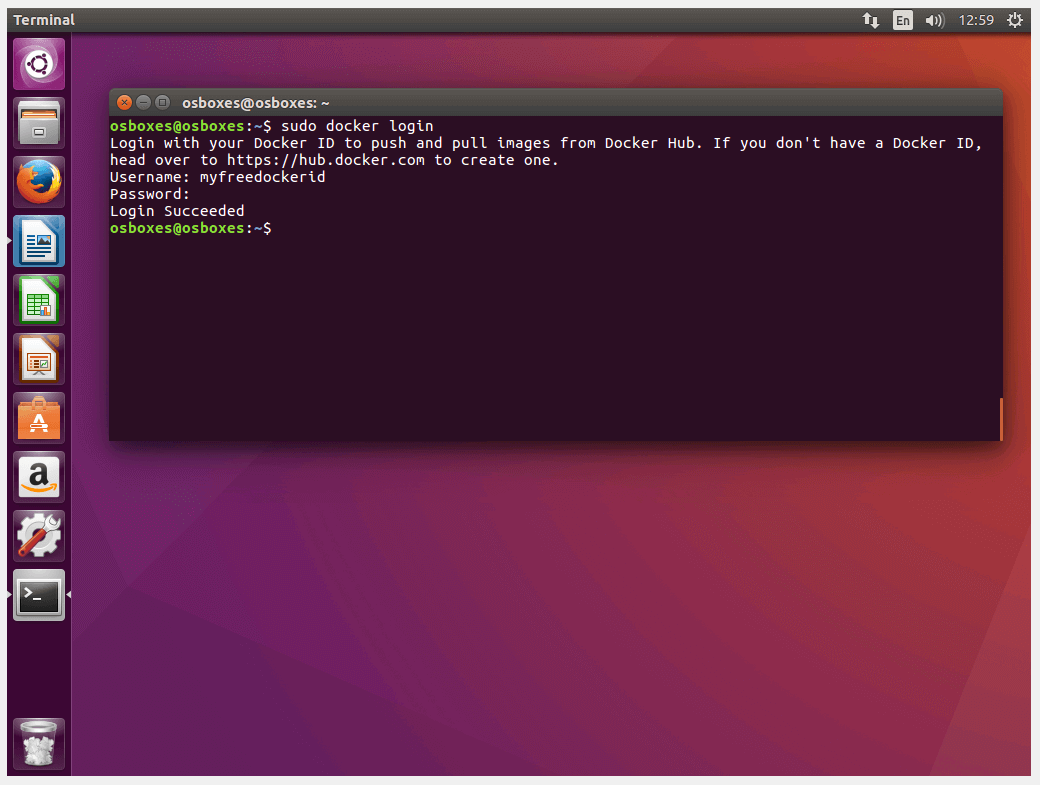 Accede a Docker Hub a través de la terminal Ubuntu