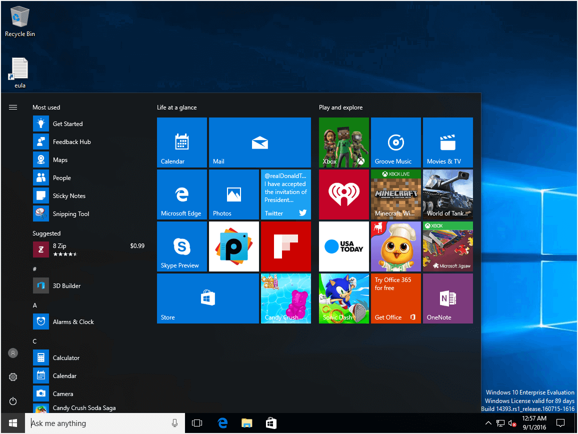 Acceso a la aplicación de ajustes del sistema en Windows 10