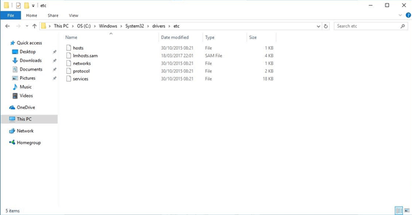 Archivo de hosts en Windows 7