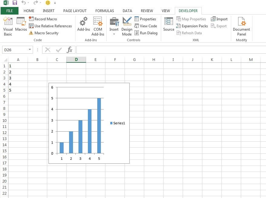Gráfico de barras creado con una macro en Excel