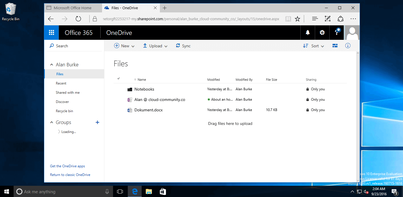 Repositorio de archivos virtual con OneDrive