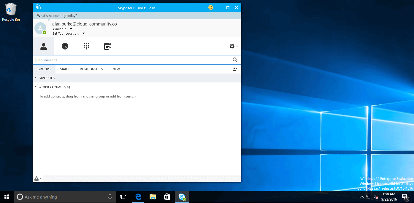 Microsoft Teams (antaño Skype for Business) en el escritorio del PC