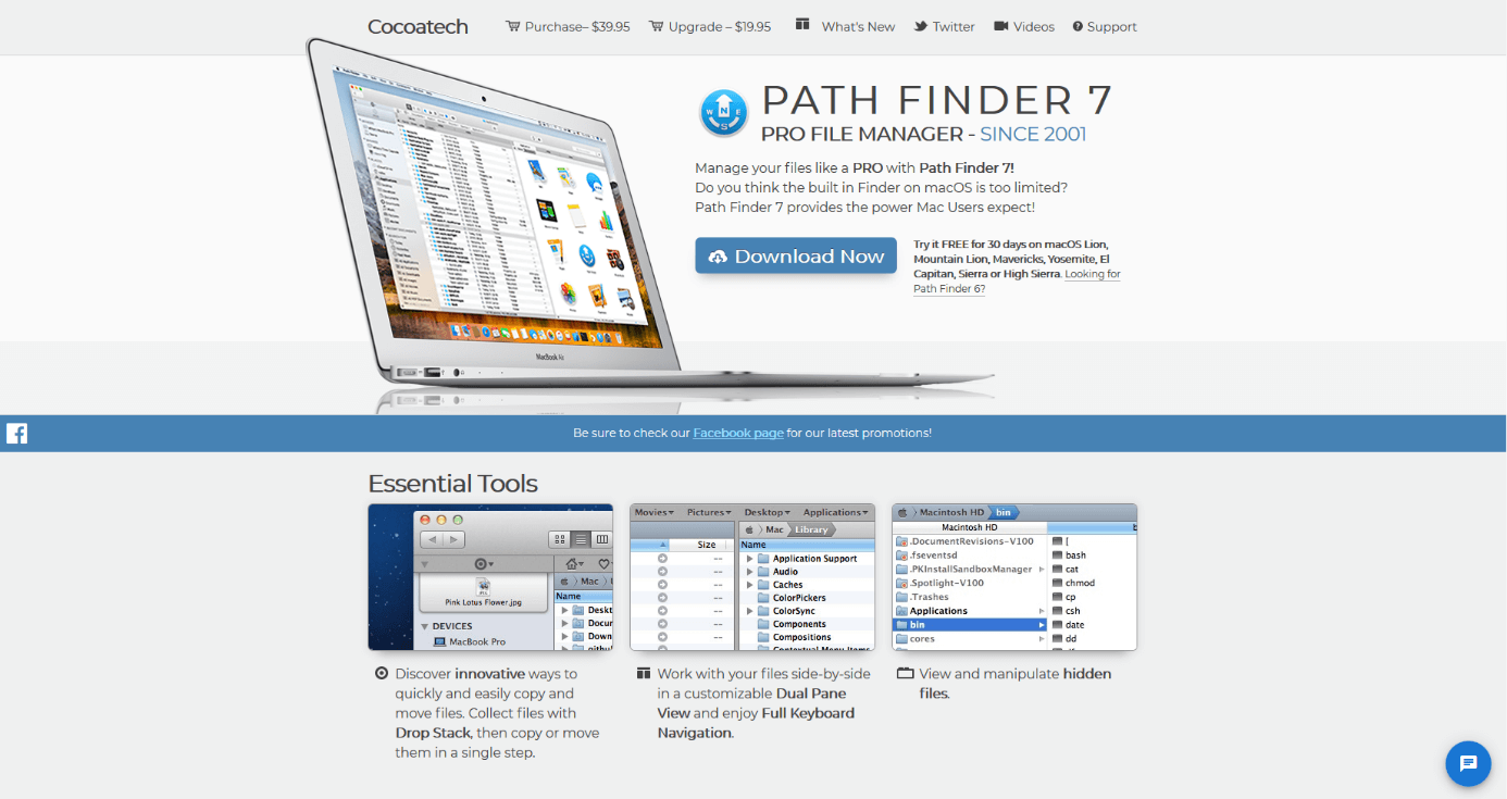 Página web para descargar el gestor de archivos para macOS Path Finder 7