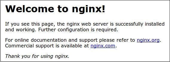 Mensaje de bienvenida si nginx se instala correctamente