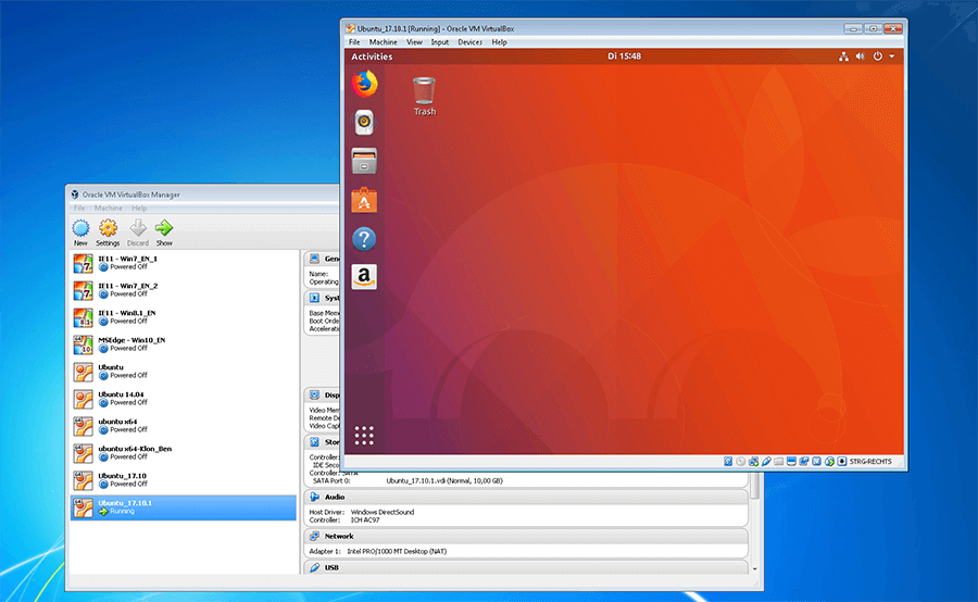 Ubuntu Linux en un sistema host que funciona con Windows