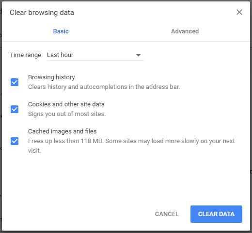 Eliminación de los datos de navegación en Chrome
