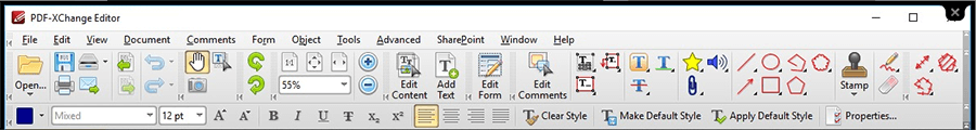 Barra de herramientas de PDF-XChange Editor