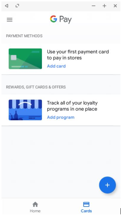 Pestaña de Google Pay donde se muestran todas las tarjetas del usuario