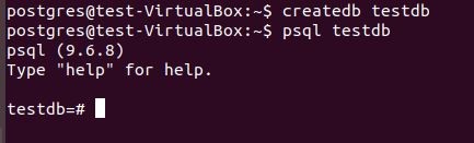 Ubuntu 17.10: cliente psql conectado con testdb