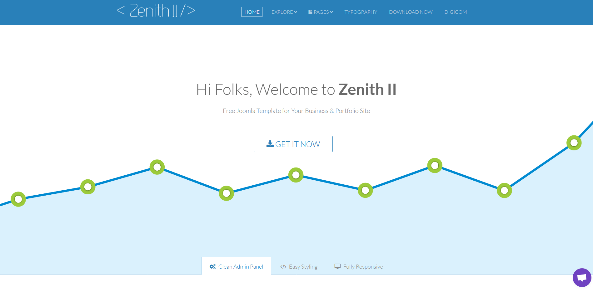 Captura de pantalla de la plantilla Joomla Zenith II