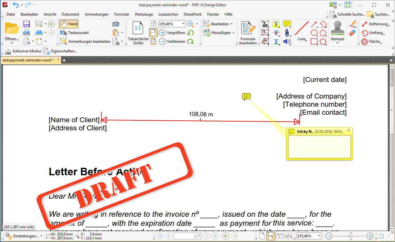 Funciones de edición en PDF-XChange Editor
