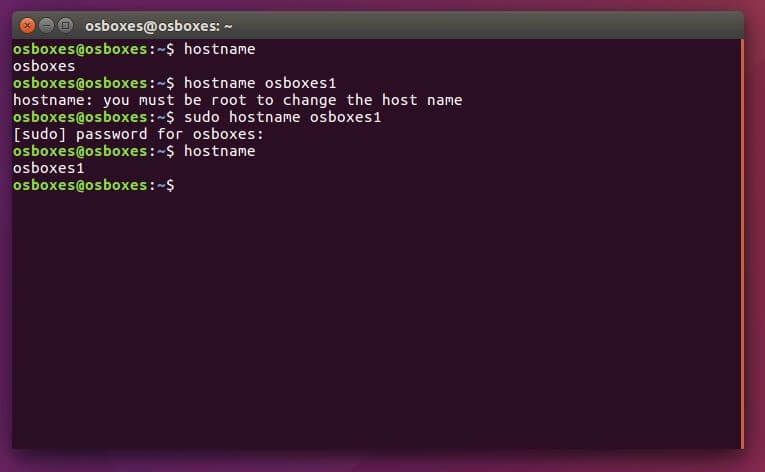 Visualización y cambio de nombre de host con Linux