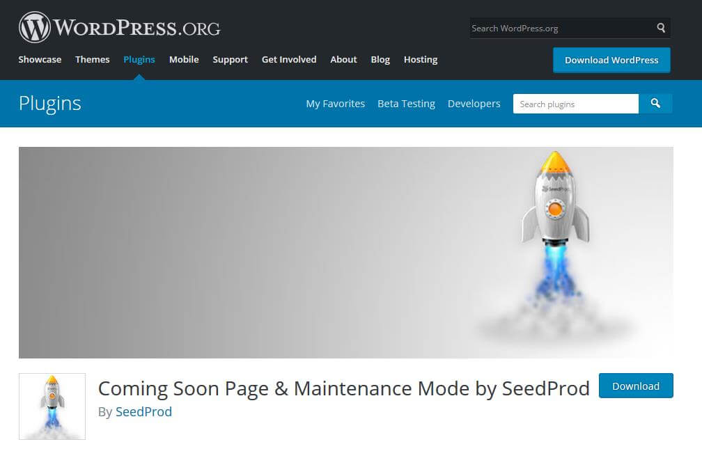 Página de descarga de SeedProd