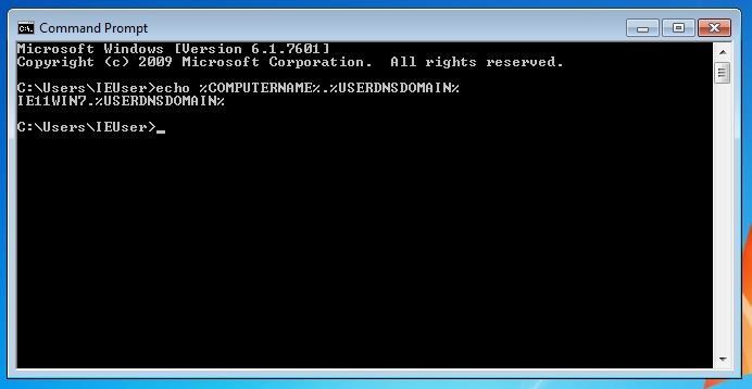 FQDN con la línea de comandos de Windows