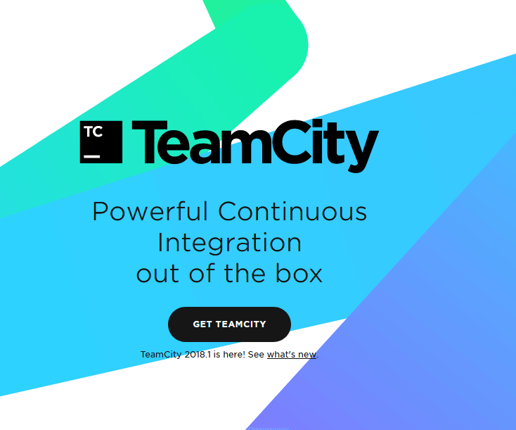 Captura de pantalla de la página de inicio de TeamCity