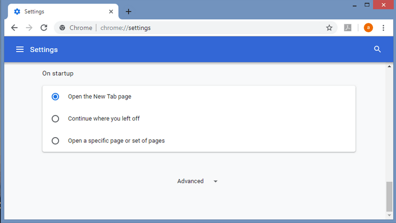 Ajustes del navegador en Google Chrome