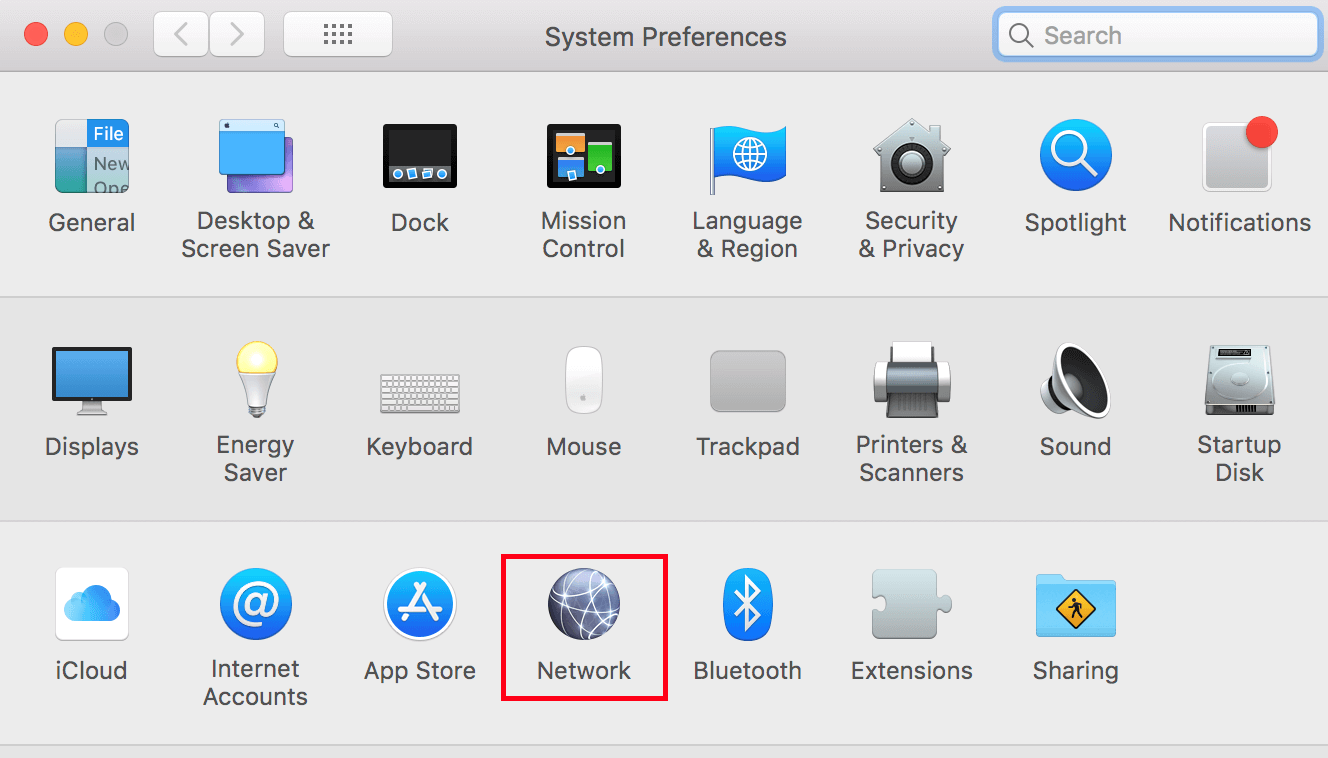 Preferencias del sistema en macOS