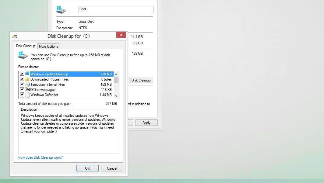 Liberador de espacio en disco para la unidad de inicio de Windows 10