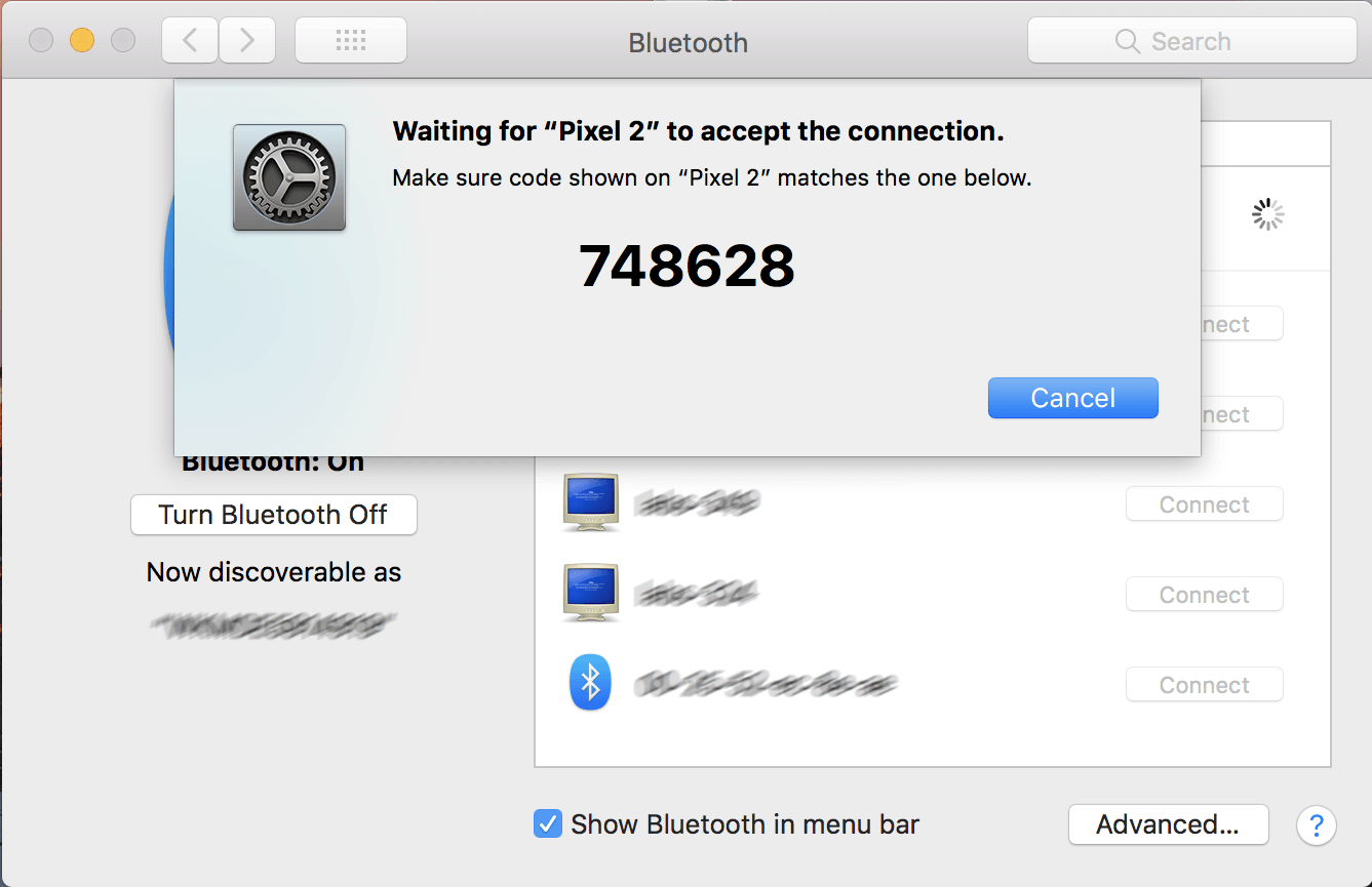 Emparejamiento Bluetooth en macOS
