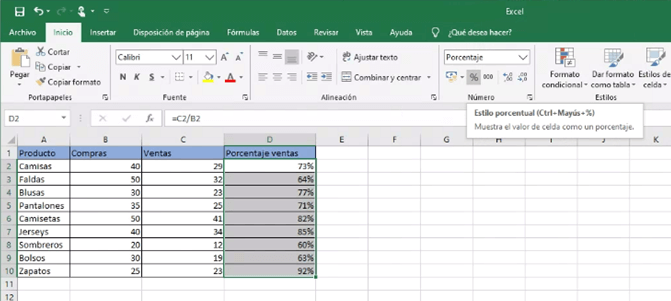 Doméstico excepto por volumen Calcular porcentajes en Excel: fórmula para calcular porcentajes - IONOS