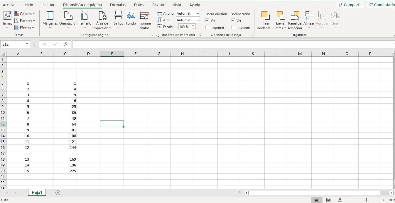 Establecer área de impresión en Excel
