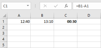 Ejemplo de cómo se restan horas en Excel