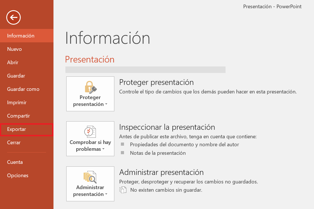 Guardar PowerPoint en PDF: segundo paso