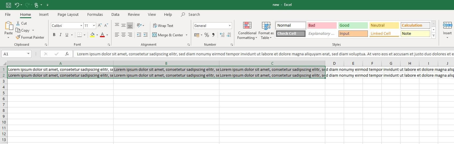 Microsoft Excel 2016: campos de tabla seleccionados