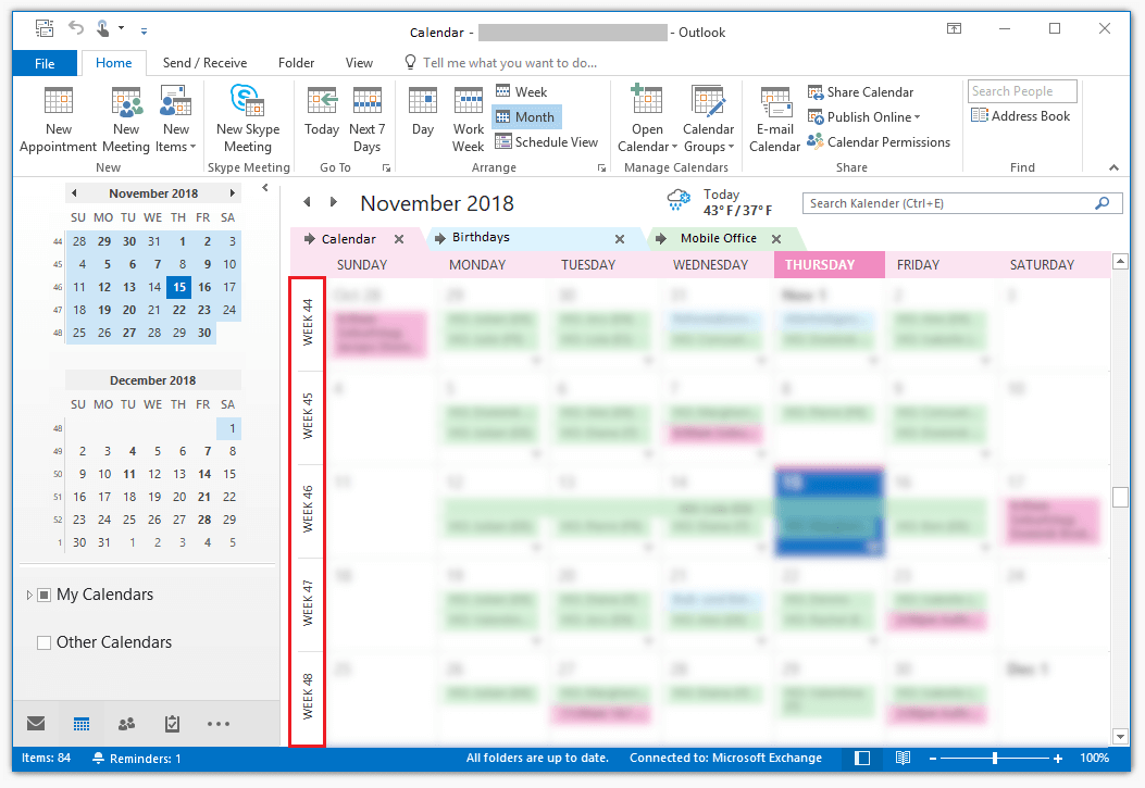 Activar o desactivar las semanas en el calendario de Outlook - IONOS