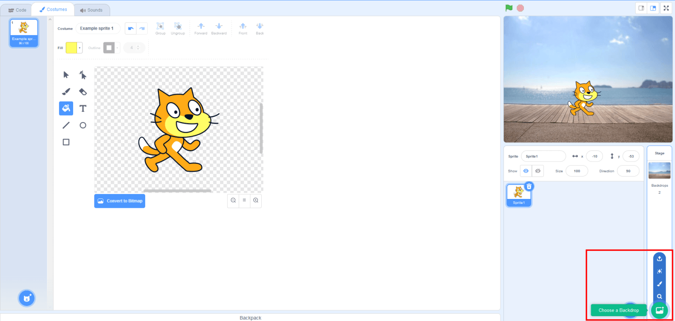 Tutorial de Scratch: personaje con imagen de fondo