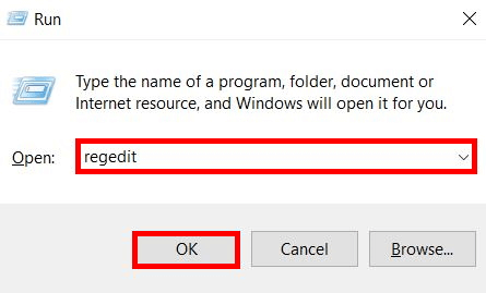 Windows 10: ejecutar el comando regedit