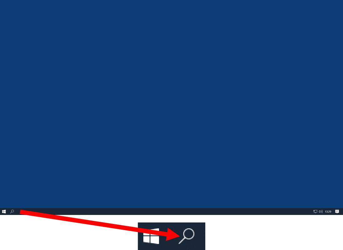 Windows 10: icono de la función de búsqueda.