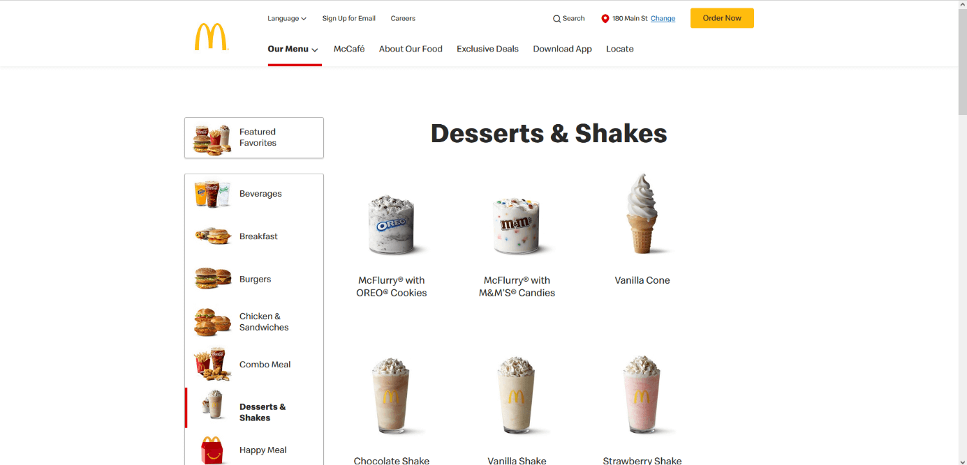 Ejemplo de cobranding de ingredientes: helado de McDonald’s con aderezos de marcas populares de dulces