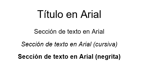Ejemplo de texto para Arial