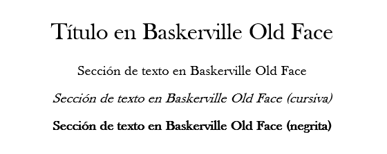 Ejemplo de texto para Baskerville