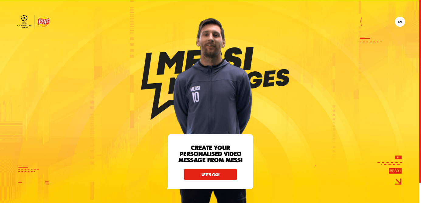Ejemplo de cobranding de celebridades: Lionel Messi y patatas fritas Lay’s