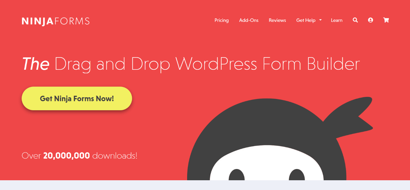 Página de inicio del plugin para WordPress Ninja Forms