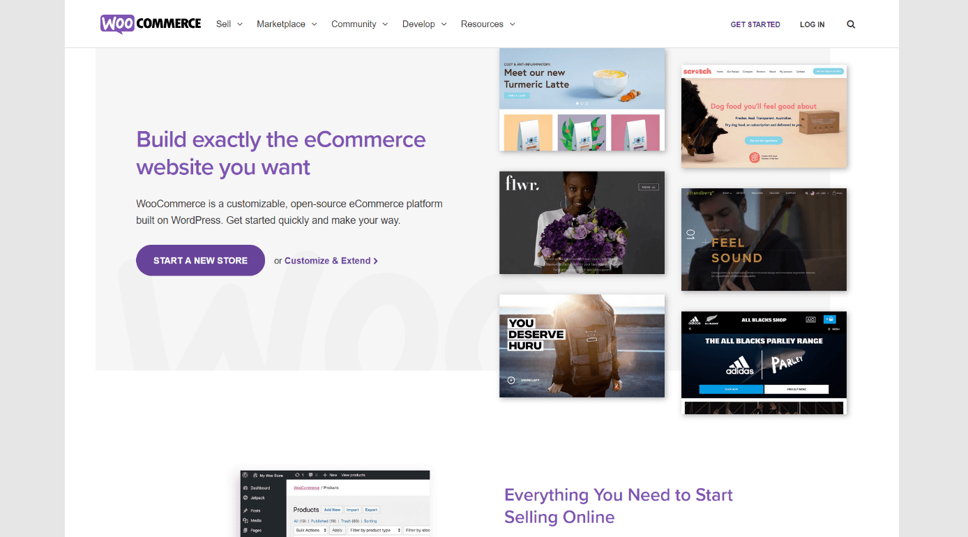 Página web de WooCommerce: inicio