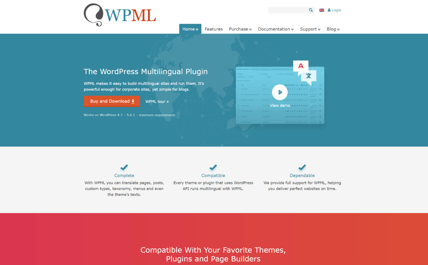 Captura de pantalla de la página del plugin para WordPress WPML