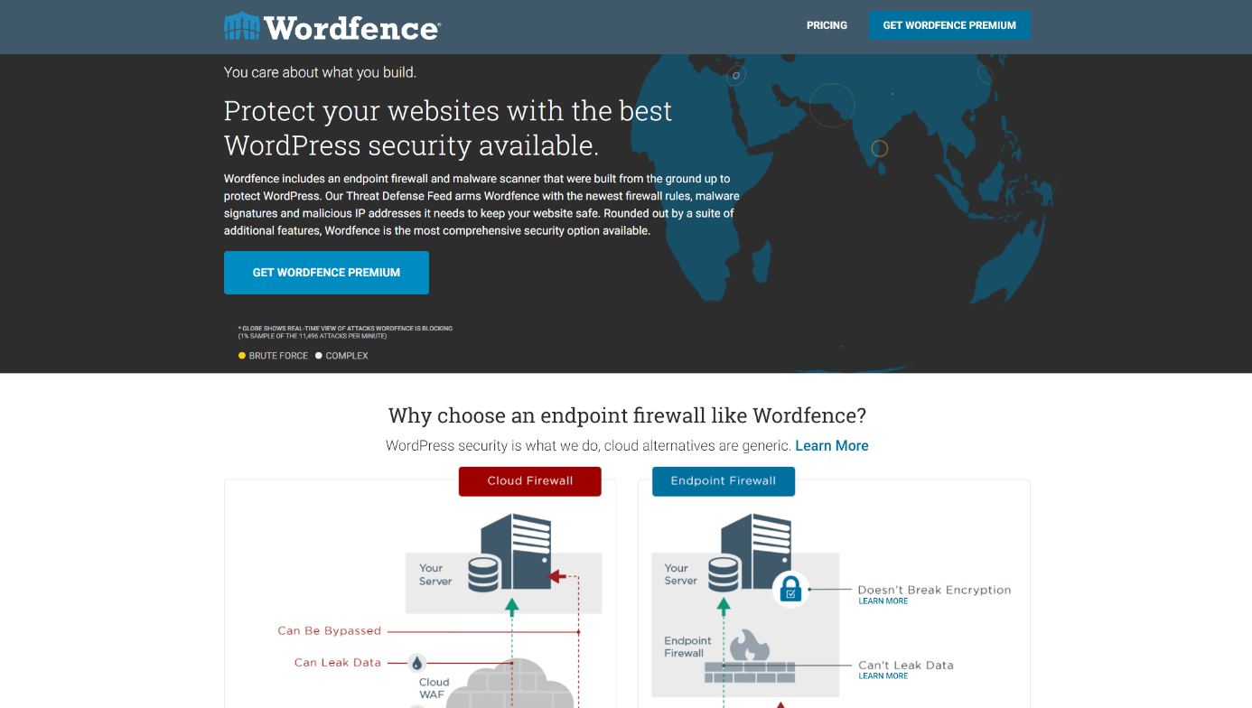 Captura de pantalla de la página del plugin para WordPress Wordfence