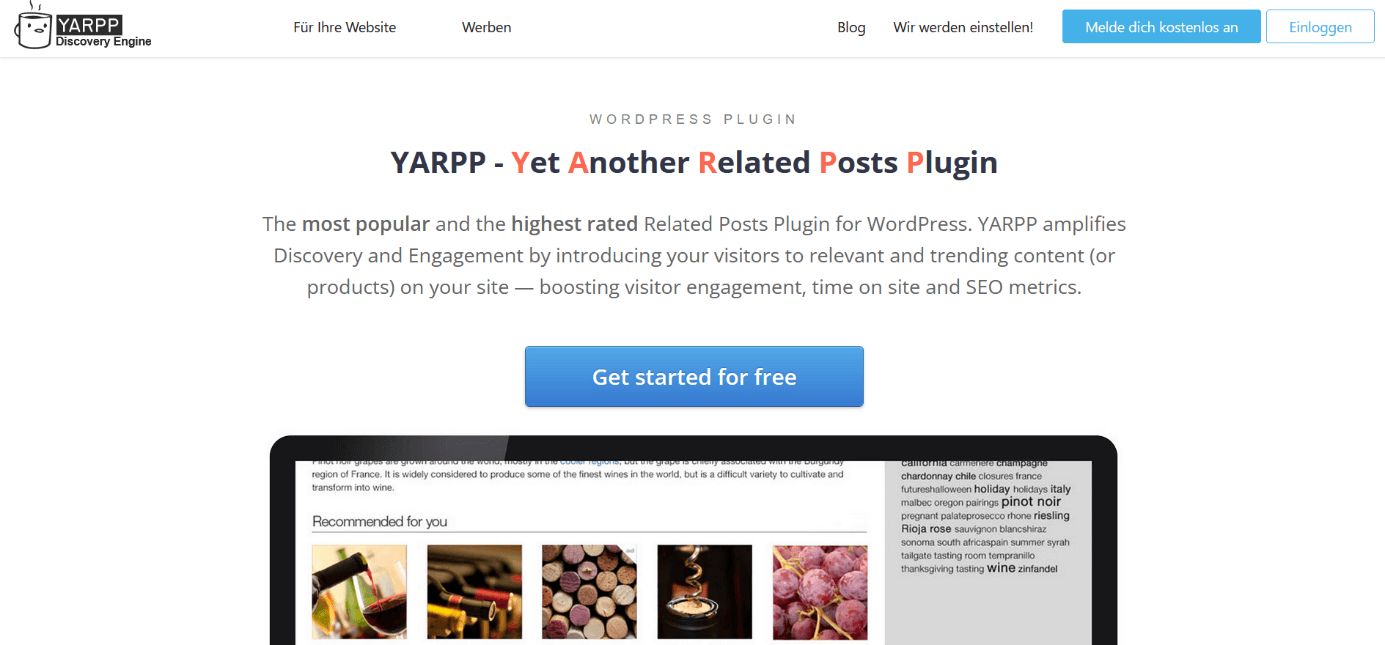 Página web oficial de Yet Another Related Posts Plugin (YARPP)