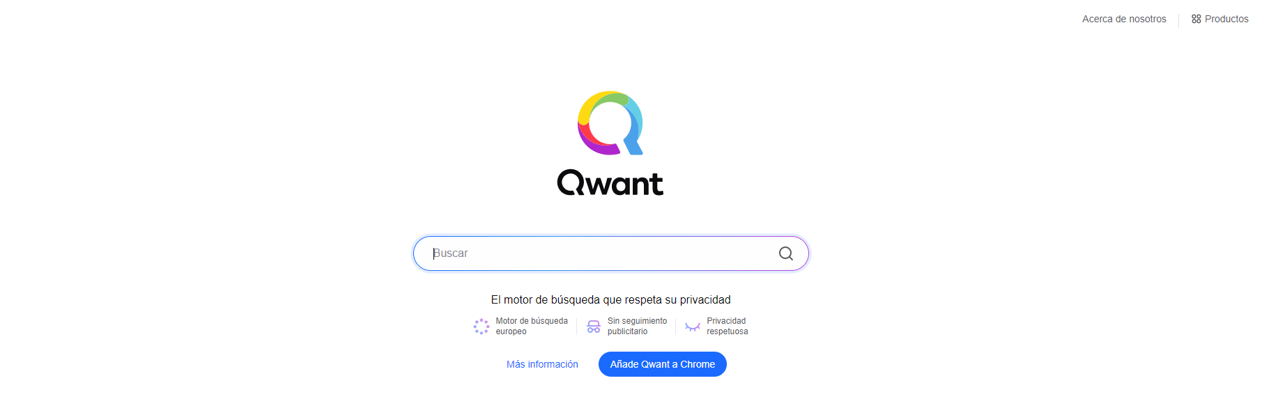 Página de inicio de Qwant