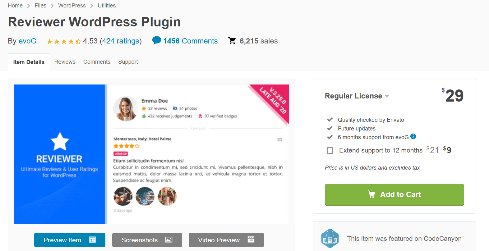 Reviewer WordPress Plugin es un plugin de gran calidad con muchas funciones para reseñas