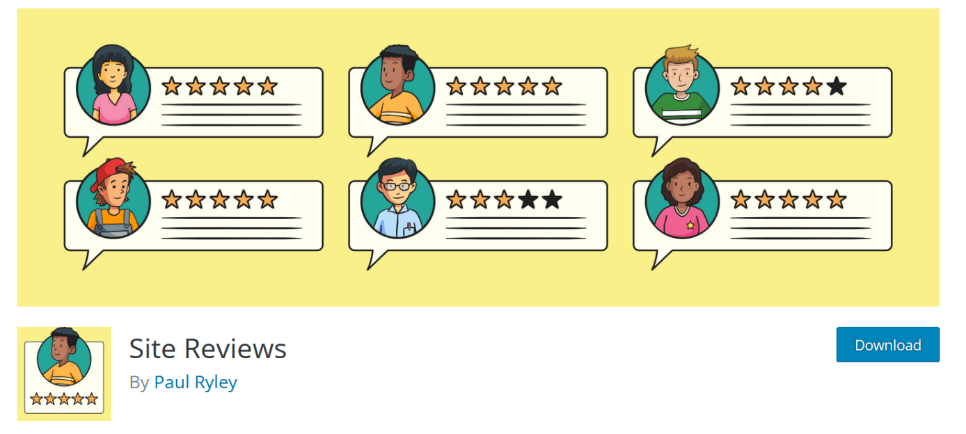 Site Reviews es un plugin muy práctico que permite presentar las reseñas de los clientes de manera clara y compacta