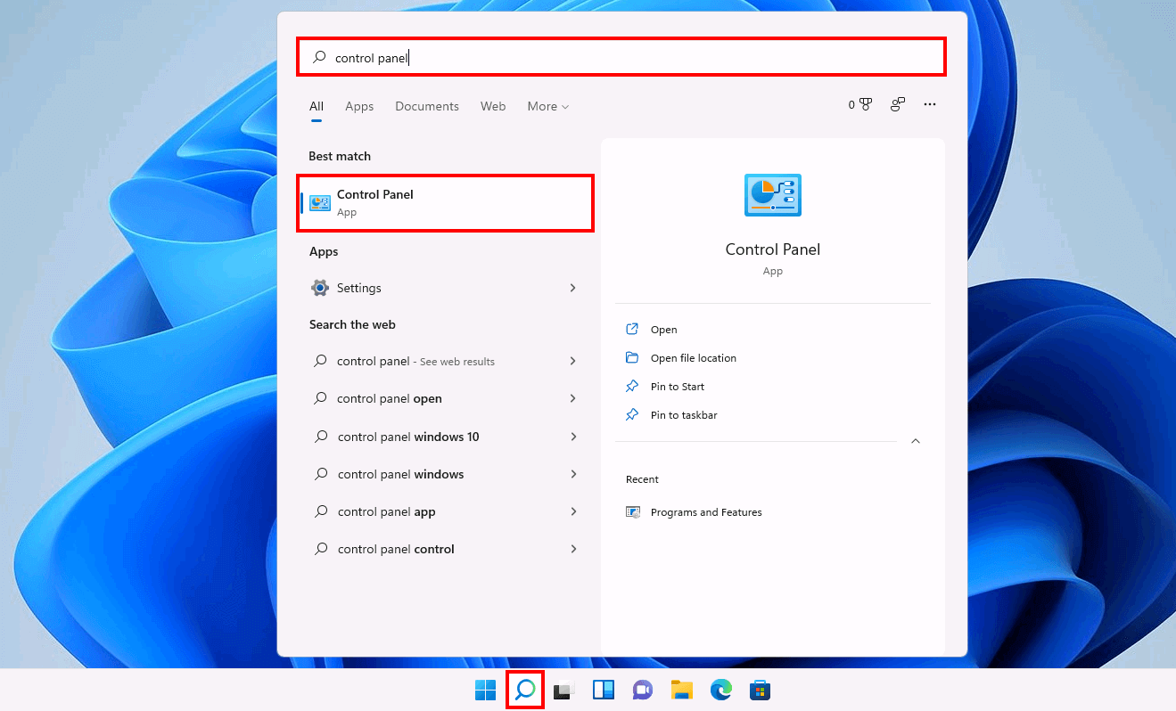 Windows 11: abre el Panel de control