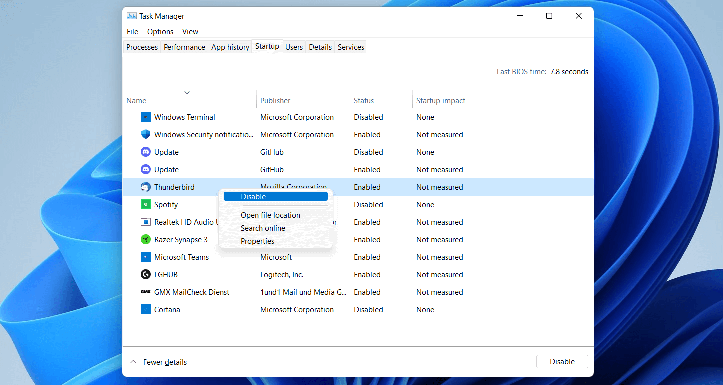 Windows 11: Configuración del autoarranque en el Administrador de tareas