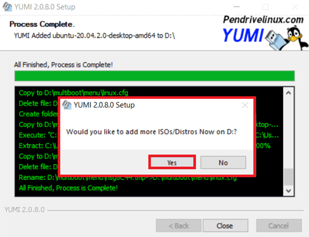 Dopo l'installazione, YUMI ti consente di copiare altri file avviabili su USB