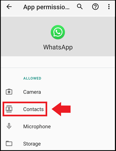 Permiso de WhatsApp para acceder a los contactos de tu móvil
