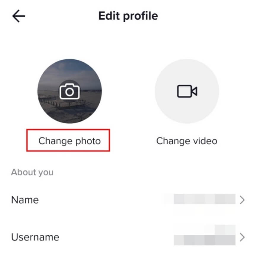 Subir y cambiar la foto de perfil en TikTok